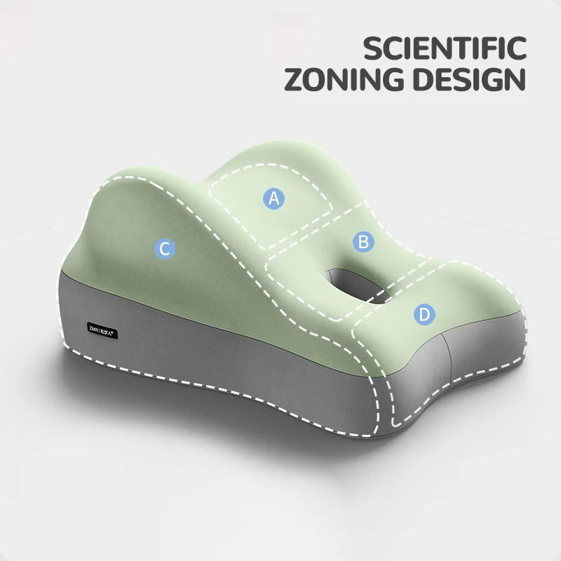 Coussin Ergonomique Multifonction Vert - Oreiller Mémoire de Forme pour Lit et Canapé