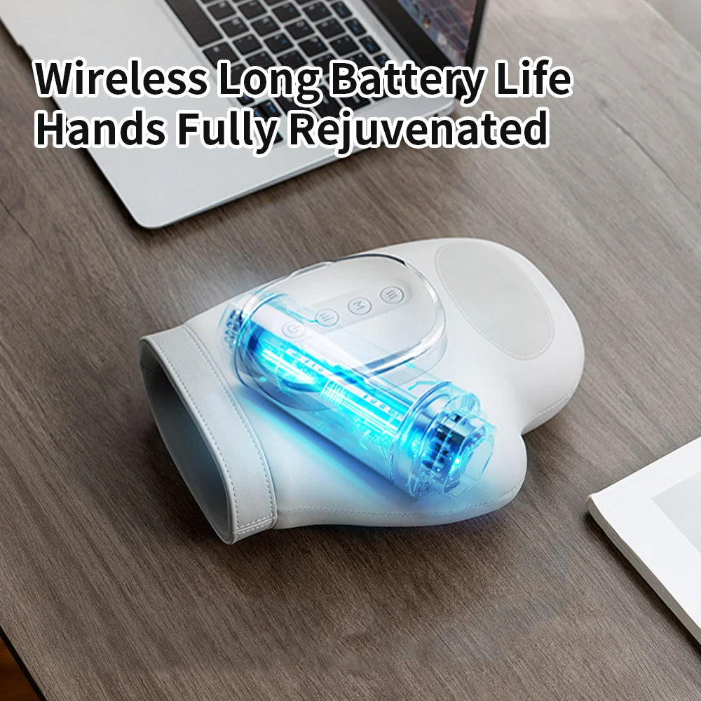 Masseur de Main Électrique Sans Fil - Massage Paume et Doigts par Pétrissage Réglable