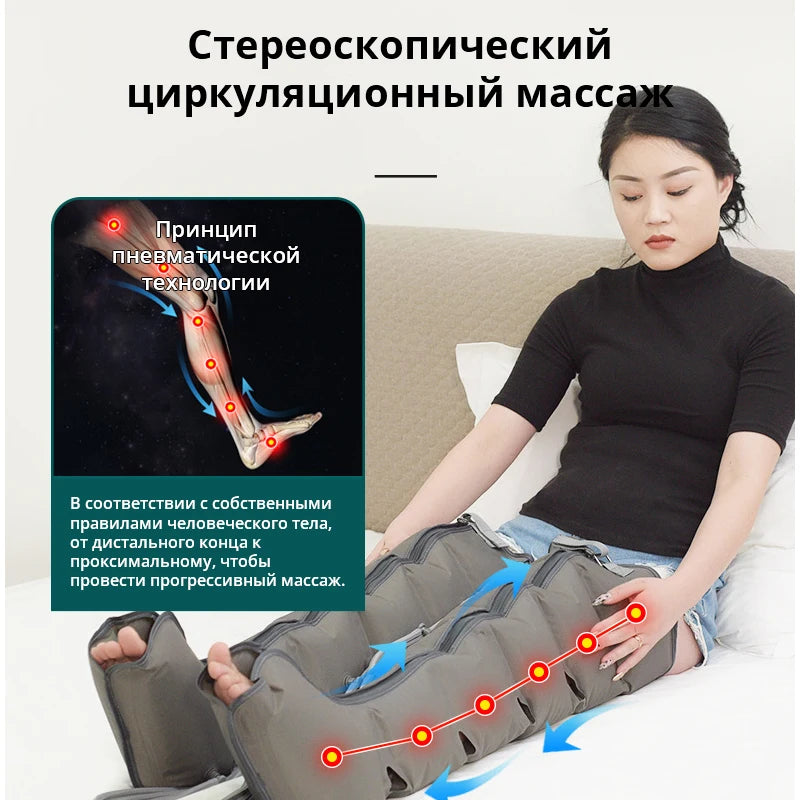 Appareil de Drainage Lymphatique Électrique - Masseur Jambes à Compression d'Air pour Circulation Sanguine
