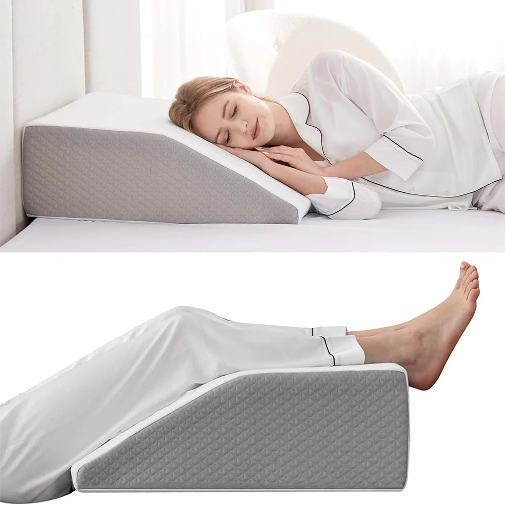 Coussin d'Élévation pour Jambes 20cm - Oreiller Orthopédique Mémoire de Forme pour Sommeil Latéral et Repos