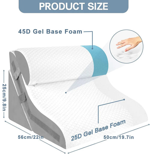 Coussin Triangulaire Orthopédique 3 Pièces - Oreiller Réglable Anti-Ronflement Reflux et Récupération Post-Opératoire